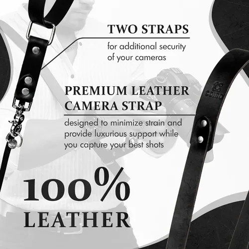 Vista 3 de C Coiro Leather Camera Strap Crossbody for DSLR, Mirrorless – Secure Dual Mount, Quick Release for Professional Photography