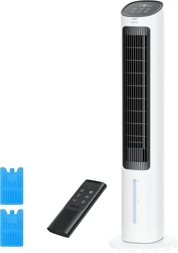 Vista 9 de DREO Ventilador de torre para dormitorio, enfriador de aire evaporativo de 40 pulgadas, ventiladores de refrigeración que soplan aire frío con Negro