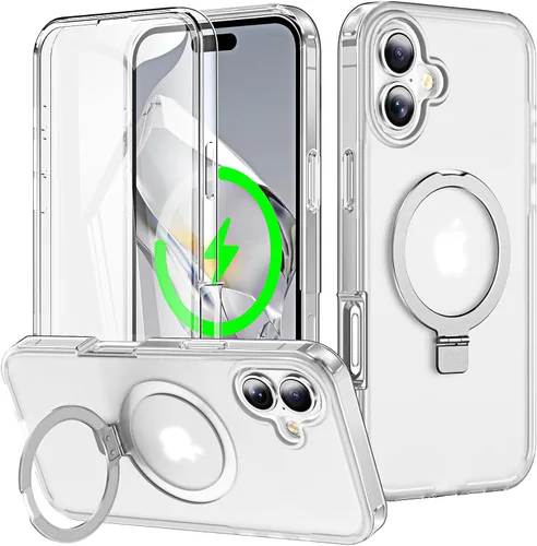 Vista 8 de Funda de cuerpo completo a prueba de golpes para iPhone 13 Pro con soporte magnético invisible [compatible con MagSafe] protector de pantalla