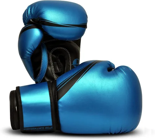 Vista 3 de Guantes de boxeo metálicos - MMA Muay Thai Training & Fight Azul