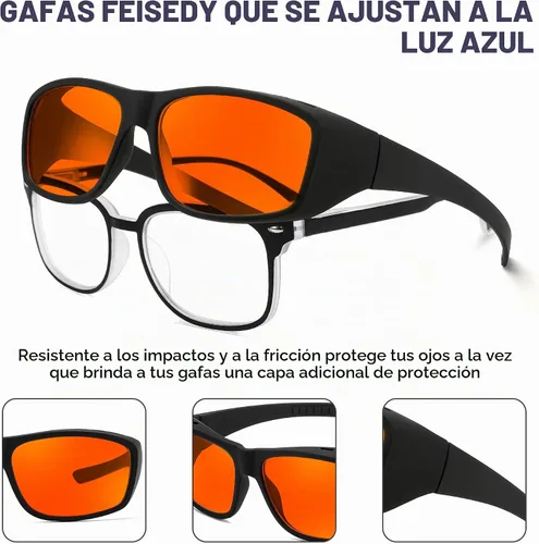 Vista 7 de FEISEDY Fitover B1228 - Lentes de luz azul para juegos de computadora para dormir mejor, antirreflejos