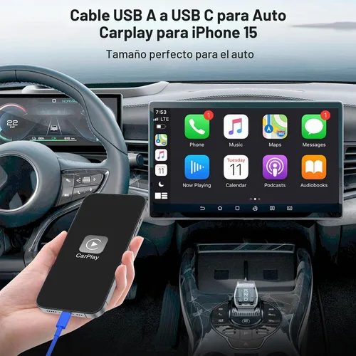 Vista 2 de LOFPYE Paquete de 3 cables USB A a USB C de color azul [3.3 pies+3.3 pies + 6 pies] USB A a USB C, cable Carplay para iPhone 16 15 Pro Plus Pro Max