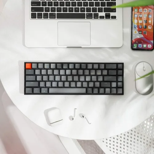 Vista 4 de Keychron K6 Teclado mecánico para juegos inalámbrico intercambiable en caliente Bluetooth 51con cable 65 compacto de 68 teclas RGB retroiluminación