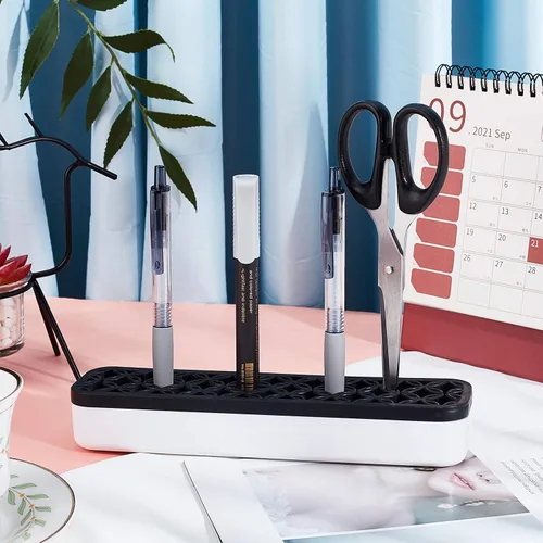 Vista 5 de GORGECRAFT Organizadores de escritorio para coser de silicona, soporte para brochas de maquillaje, soporte para bolígrafos de pintura cosmética