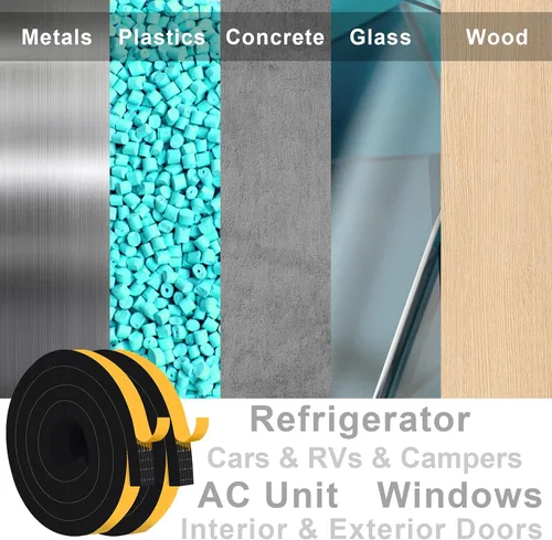 Vista 8 de Square Foam Weather Stripping for RV Doors & Extra Large Gaps 1x1In Sellos puertas de remolque, cámper y garaje, bloquea insectos, corrientes