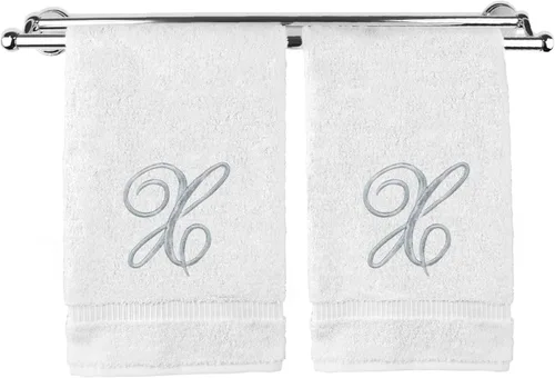 Vista 200 de Toalla de mano con monograma, regalo personalizado, 16 x 30 pulgadas, extra absorbente, 100% algodón turco, acabado de rizo suave, para baño, cocina