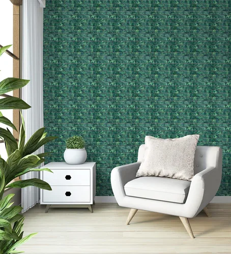 Vista 5 de Mosaicowall Azulejos 3D autoadhesivos para cocina, baño y tocador, 10 hojas de azulejos verdes para salpicar y pegar en muros, paneles de pared