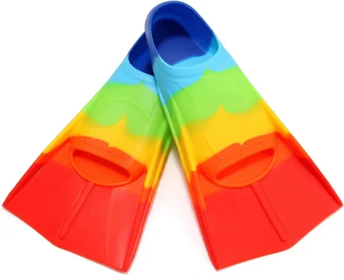 Vista 27 de Aletas de natación para niños, aletas de entrenamiento de natación de hoja corta para jóvenes