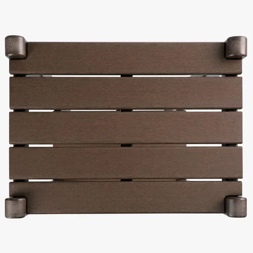 Vista 9 de WestinTrends Malibu Adirondack HDPE - Mesa auxiliar de 2 niveles para patio, 36 pulgadas, color marrón oscuro