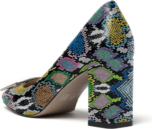 Vista 7 de WAYDERNS Zapatos de tacón alto con puntera cuadrada para mujer, de 3 pulgadas