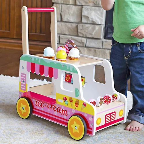 Vista 4 de Fat Brain Toys Scoop ''n Scoot - Andador de helado - Juego de madera
