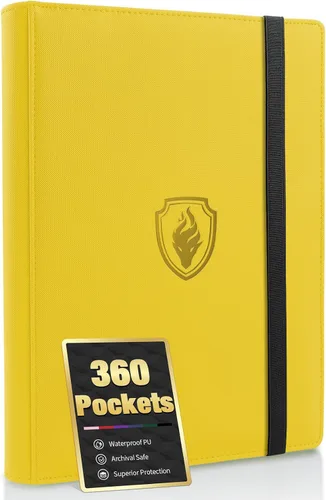 Vista 28 de Carpeta prémium de 9 bolsillos para tarjetas de 360 tarjetas, carpeta de tarjetas comerciales Fabmaker PU Sturdy Card Collection Album