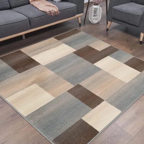 Vista 15 de Superior alfombra de área de la colección diseñador Clifton, 8 mm de altura de apilado, con respaldo de yute, diseño geométrico contemporáneo, Beige