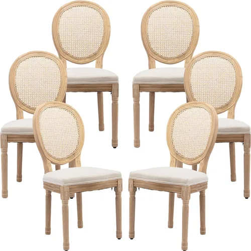 Vista 53 de ODUSE-DAILY French Country - Juego de 2 sillas de comedor de color caramelo, sillas de cocina y comedor, sillas de cocina de piel sintética, Ámbar