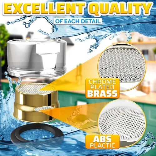 Vista 4 de 4 piezas de repuesto de aireador de grifo de baño, 15 pulgadas/16 pulgadas, 0.945 in, accesorio de fregadero de baño de cocina aireador de alto