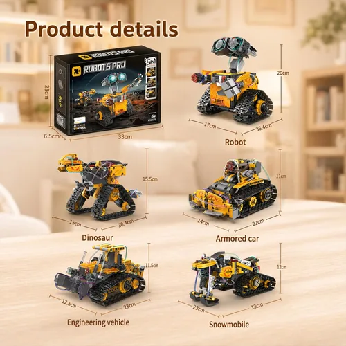Vista 7 de Kit de construcción de robot de codificación STEM 5 en 1