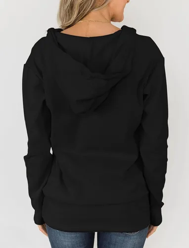 Vista 2 de Fallorchid Sudaderas de manga larga para mujer, con cremallera de un cuarto, sudaderas casuales con bolsillo