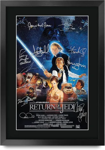 Vista 44 de HWC Trading Star Wars Episodio 1 La Amenaza Fantasma Regalos Presentación Impresa Autografiada Montaje para Fans de Recuerdos de Películas - 16" x