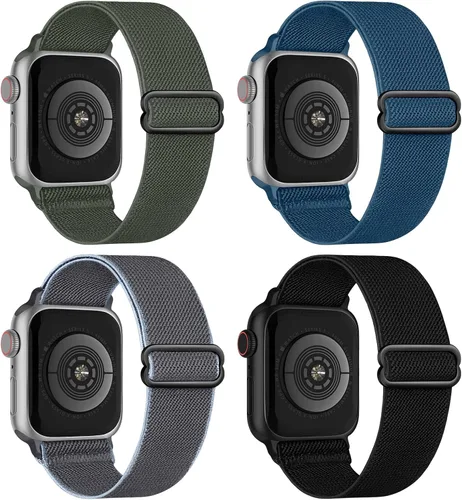 Vista 18 de 4 Pack Stretchy Solo Loop Compatible with Apple Watch Bands Women Men