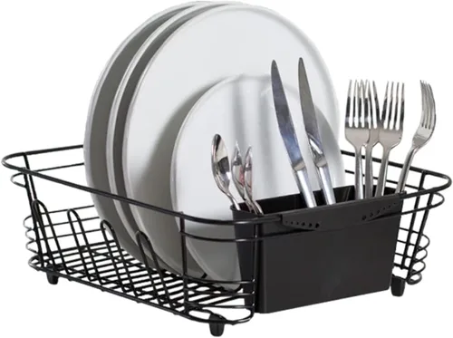 Vista 7 de Better Houseware - Escurridor de platos expandible - Escurridor de platos de acero inoxidable que ahorra espacio para encimera de cocina con bandeja