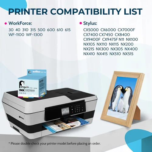 Vista 2 de Penguin 69 cartuchos de tinta remanufacturados para Epson 69 T069 usados para Stylus CX5000 CX6000 CX7000F CX7400 CX7450 CX8400 CX9400F