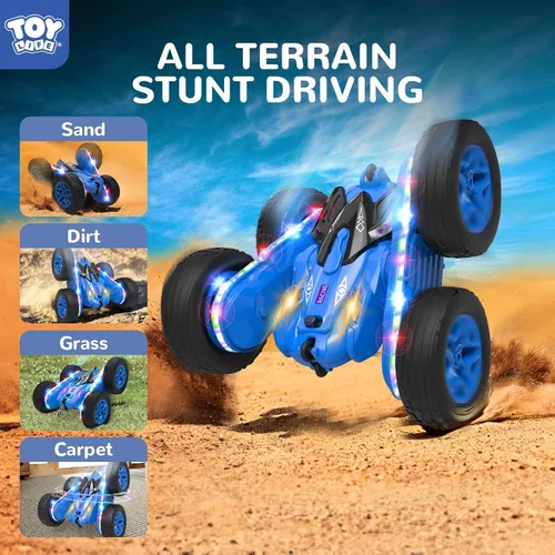 Vista 5 de TOY Life Coche de control remoto para niños, 2.4G HZ, auto de acrobacias a control remoto, juguetes de control remoto para niños y niñas, auto