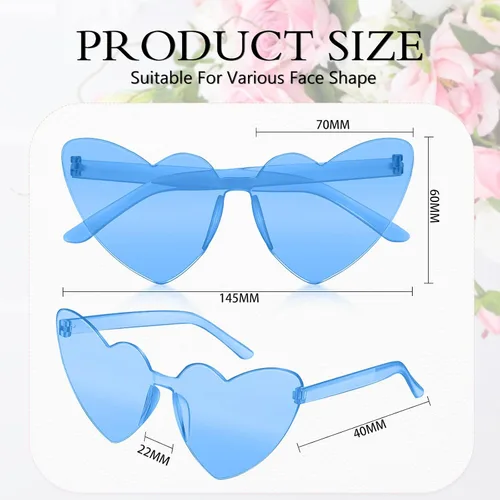 Vista 4 de 6 pares de lentes de sol con forma de corazón para mujer, para novia, tribu, regalos de despedida de soltera