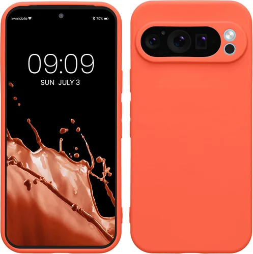 Vista 245 de kwmobile Funda compatible con Google Pixel 9 - Funda protectora delgada de TPU para teléfono - Acabado mate suave - Piedra antigua