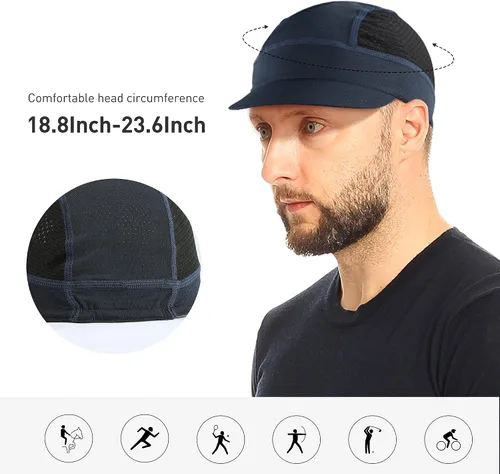 Vista 6 de Arcweg Gorras de ciclismo transpirables para debajo del casco, sombrero de bicicleta que absorbe el sudor, sombrero a