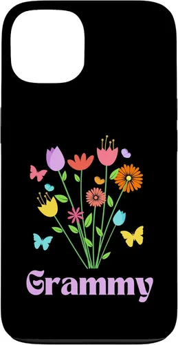 Vista 7 de iPhone 12/12 Pro Grammy Grandma Spring Flowers Pretty Tulips Butterfly Pink Case