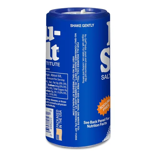 Vista 4 de Nu-Salt Sustituto de sal sin sodio, botella agitadora de 3 onzas (paquete de 1) Potassium Chloride Table Salt Alternative, Vegan, Good for Chips