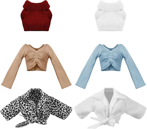 Vista 13 de Bencailor 6 piezas de ropa de muñeca para 11.8 pulgadas, estilo clásico, color vibrante