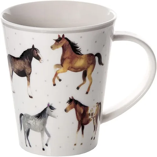 Vista 7 de SPOTTED DOG GIFT COMPANY Juego de 4 tazas de café de caballo, tazas de cerámica de porcelana de 12 onzas, regalos para amantes de los caballos