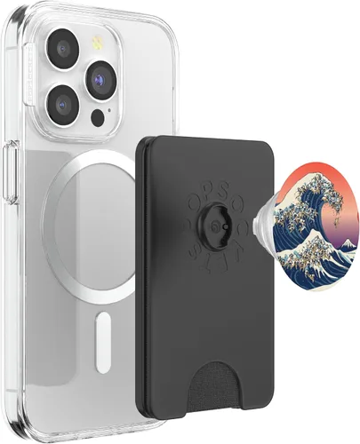 Vista 3 de La gran ola de pugs de arte japonés PopSockets de Huebucket PopSockets PopGrip: agarre intercambiable para teléfonos y tabletas PopSockets PopWallet