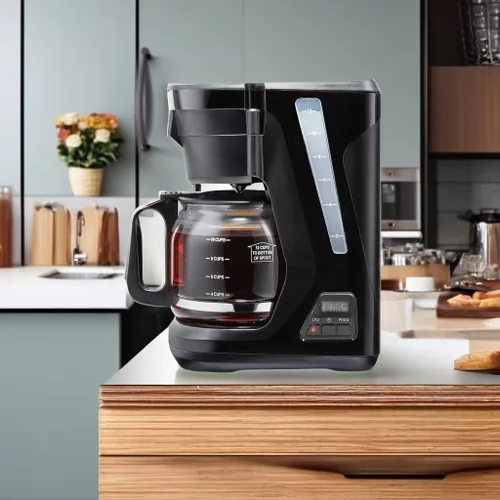 Vista 5 de Proctor Silex FrontFill - Cafetera de goteo, digital y programable, jarra de vidrio de 12 tazas, color negro y plateado (43685PS) Jarra de vidrio