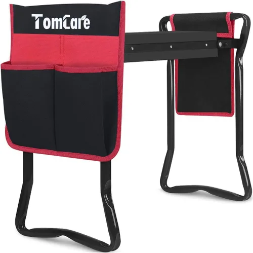 Vista 11 de TomCare Rodillero y asiento de jardín de 11.14 pulgadas más ancho, más grande, suave, con 2 bolsas de herramientas grandes, taburete de jardín