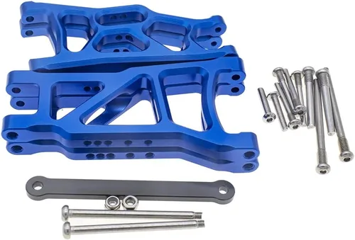 Vista 3 de Suspensión delantera y trasera de aluminio brazos A y barra de lazo para 1/10 Traxxas Slash 2WD RC Car Upgrade Parts Hop Ups, reemplazo de 2555 3631