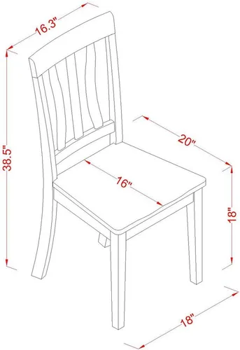 Vista 3 de East West Furniture PFAN6-CAP-W - Juego de comedor de 6 piezas que contiene una mesa de comedor cuadrada con hojas de mariposa y 4 sillas de cocina