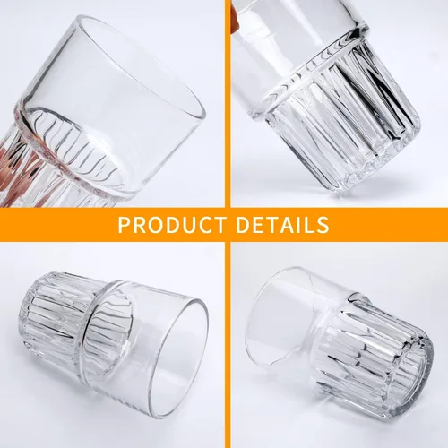 Vista 9 de Vasos para beber de 10 onzas, vasos de agua transparentes Margarita, juego