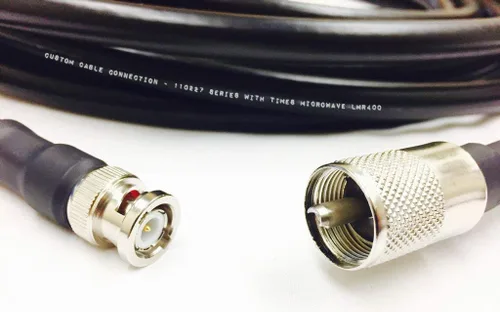 Vista 3 de Custom Cable Connection Cable de antena coaxial de baja pérdida de 1 pie UHF PL259 macho a BNC macho LMR400 veces microondas 50 ohmios coaxial