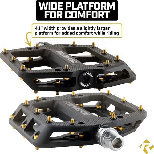 Vista 5 de Revere Pro Grip - Pedales de bicicleta de montaña y grava, rodamientos ultra suaves, antideslizantes, indestructibles, ligeros, compuestos