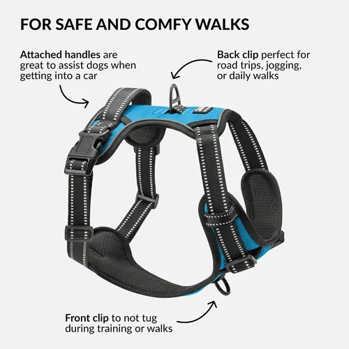 Vista 2 de CollarDirect Arnés reflectante sin tirones para perro, con asa y clip frontal, chaleco acolchado suave ajustable para perros pequeños a grandes