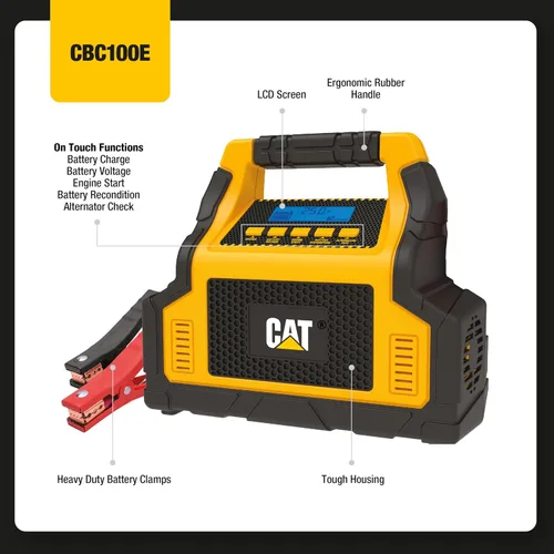 Vista 2 de CAT CBC100E Profesional Cargador de Batería de 25 Amperios, Mantenedor de Batería de 3 Amperios con Arranque de Motor de 100 Amperios