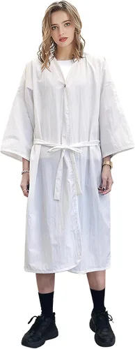 Vista 6 de TOPTIE Bata de spa para salón de belleza para mujer, kimono, cliente, uniforme de poliéster