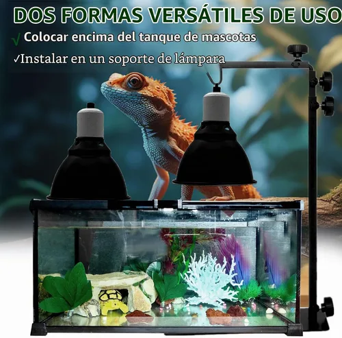 Vista 6 de BNOSDM Lámpara de reptil, lámpara de calor de reptiles de cúpula poco profunda de 5.5 pulgadas para bombilla UVB UVA, bombilla de calor de reflexión