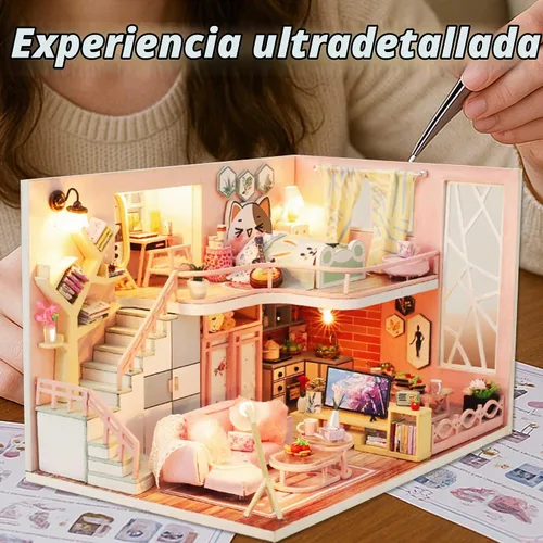 Vista 6 de Flever Casa de Muñecas en Miniatura Kit DIY para Casa Creativa con Muebles para Regalo Romántico de San Valentín (Historias de Flores)