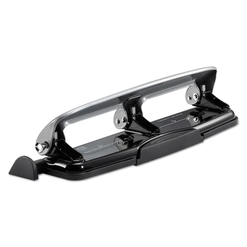 Vista 4 de Bostitch Oficina inPRESS 12 Perforadora de tres agujeros de esfuerzo reducido, plata/negro (2101)