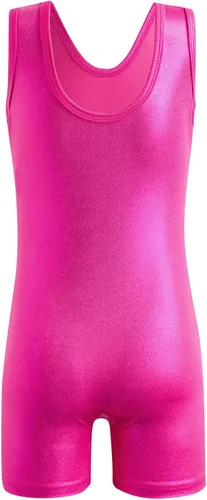 Vista 114 de HOZIY Leotardos de gimnasia para niñas, trajes de ciclismo con patrón adorable brillante