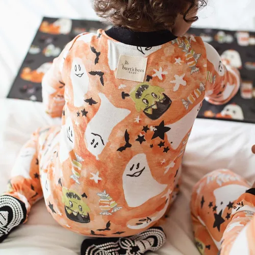 Vista 14 de Burt's Bees Baby Pijama para bebé niña, 100% algodón orgánico, pijama de una pieza, overol diagonal con cremallera, ajuste cómodo