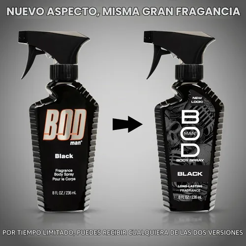 Vista 2 de BOD man Fragancia corporal en aerosol, negro, 8 onzas líquidas (paquete de 2)